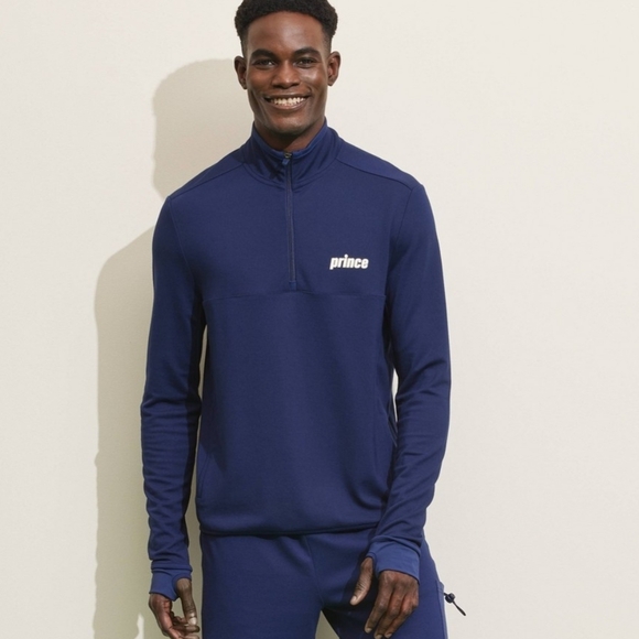 Prince Other - Prince Pickleball Men's Ponte 1/4 Zip Pullover - Navy Blue